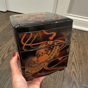 Japanese Lacquerware Traditional Jubako Bento Tiered Stacking Box